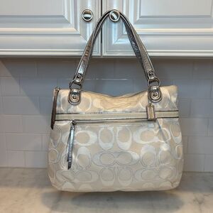 Coach Bag Purse Handbag Y2K Poppy Lurex Signature Jacquard Glam XL Tote Shoulder
